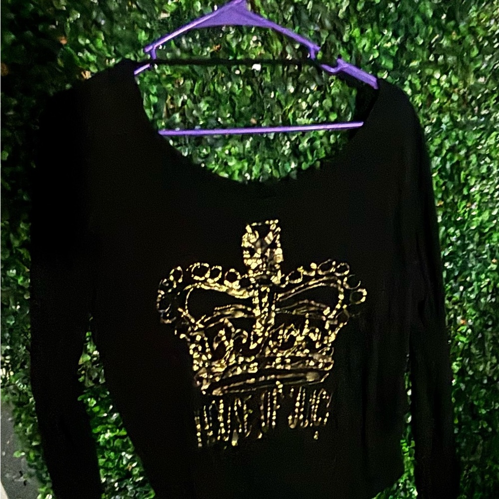 (NWOT) Black and Gold Crown Juicy Couture Women's Top